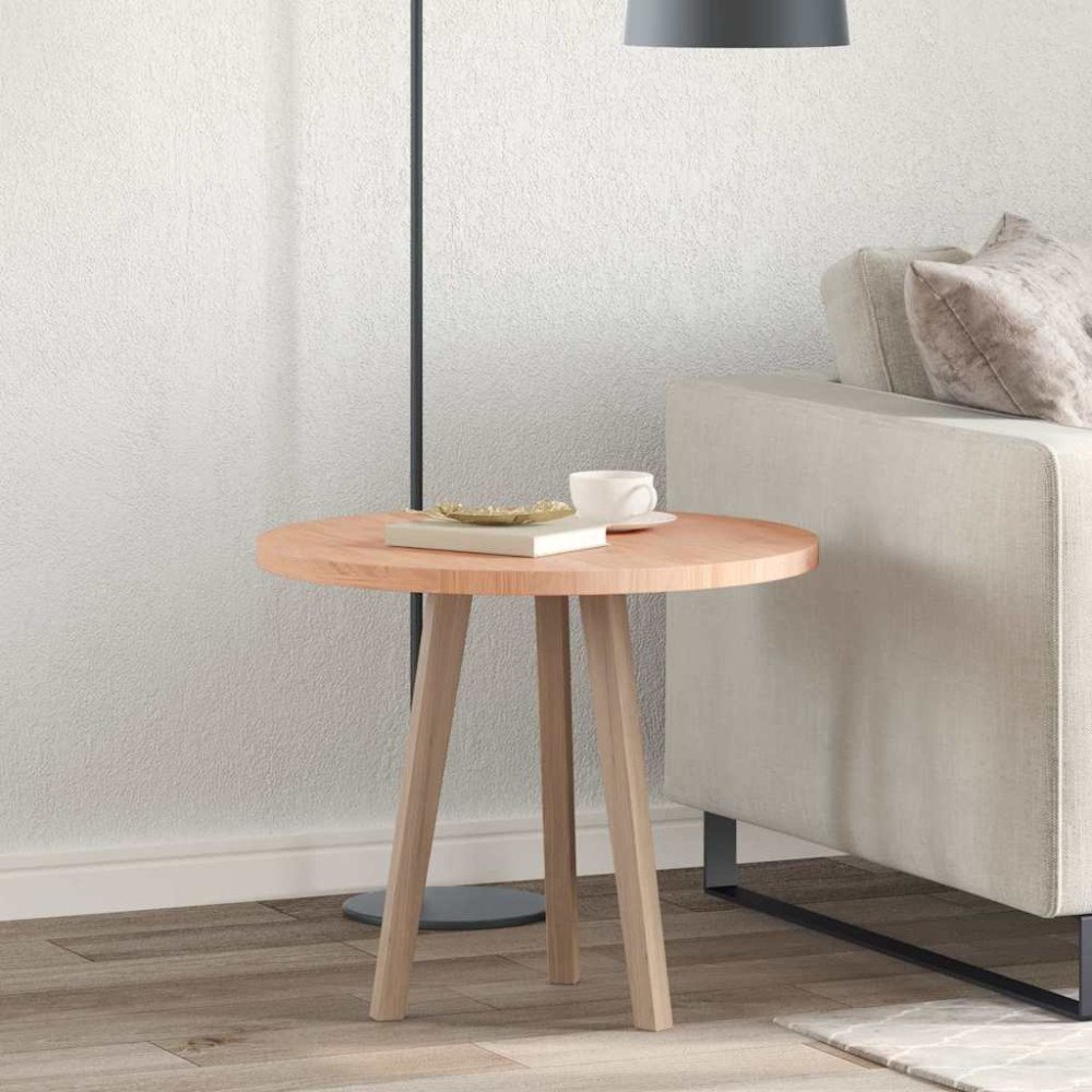 vidaXL Bordsskiva Övrigt Ljusbrun Ø 60 x 2.5 cm Solitt Ekträ