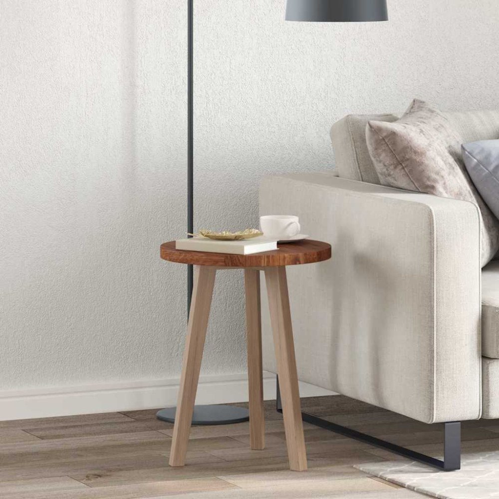 vidaXL Bordsskiva Övrigt Mörkbrun Ø 40 x 2.5 cm Solitt Ekträ