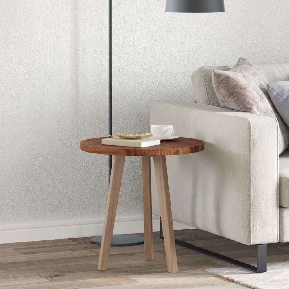 vidaXL Bordsskiva Övrigt Mörkbrun Ø 50 x 2.5 cm Solitt Ekträ