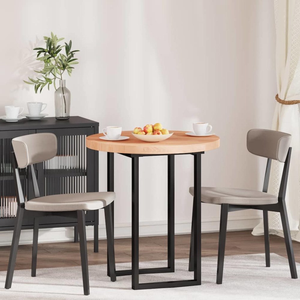 vidaXL Bordsskiva Övrigt Ljusbrun Ø 70 x 4 cm Solitt Ekträ