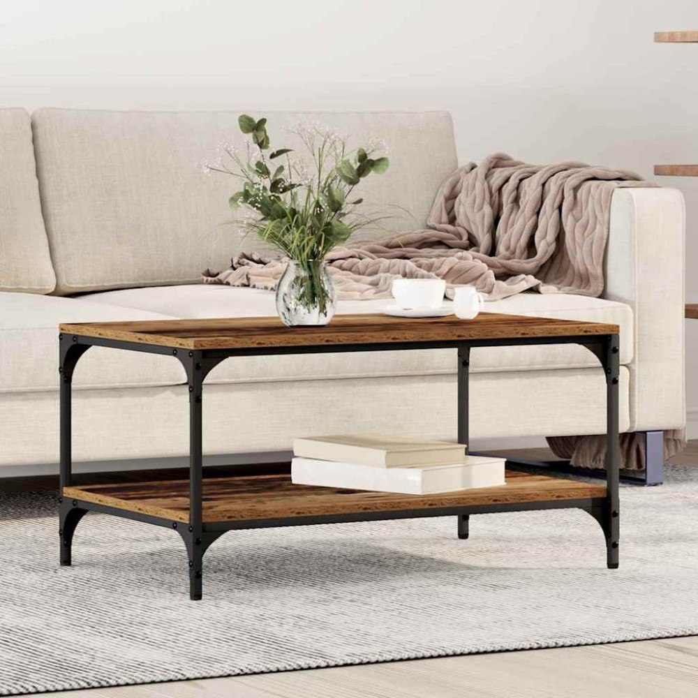 vidaXL Kaffeebord Gammalt trä 80 x 50 x 40 cm Konstruerat trä
