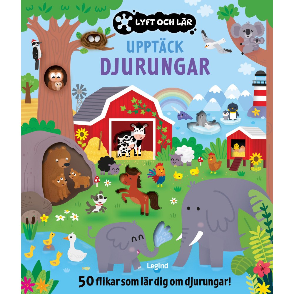 Legind A/S Upptäck djurungarna : 50 flikar som lär dig om djurungar (bok, board book)