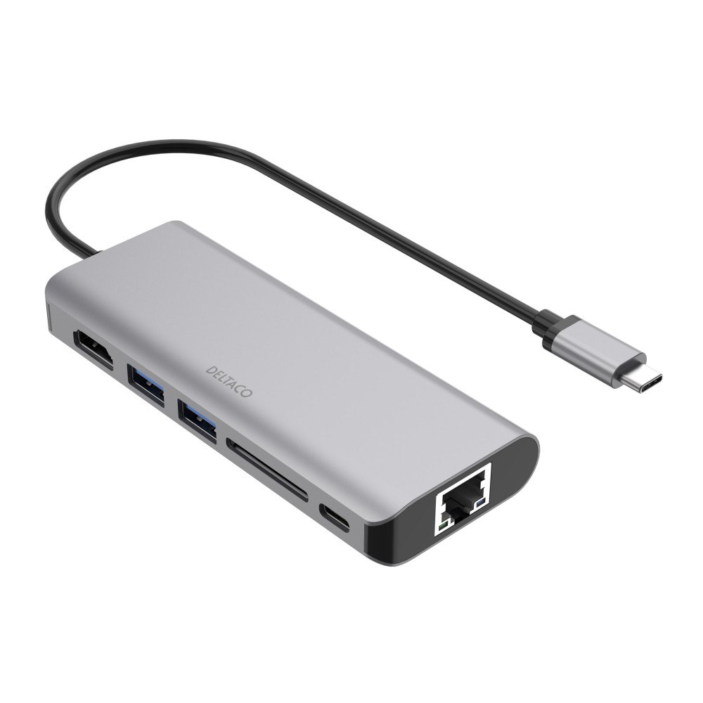 Deltaco DELTACO - dockningsstation - USB-C - HDMI - 1GbE