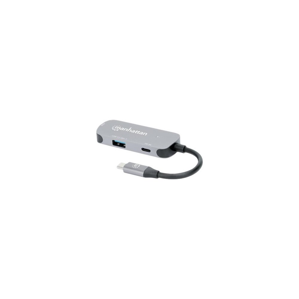 Manhattan Manhattan USB-C Dock/Hub, Ports (x3):  HDMI, USB-A and USB-C, With Power Delivery (100W) to USB-C Port (Note add USB-C w...