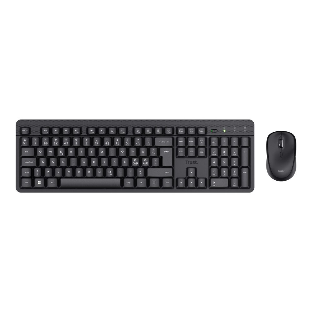 Trust Computer Products Trust TKM-360 - sats med tangentbord och mus - tyst - QWERTY - Nordisk - svart Inmatningsenhet