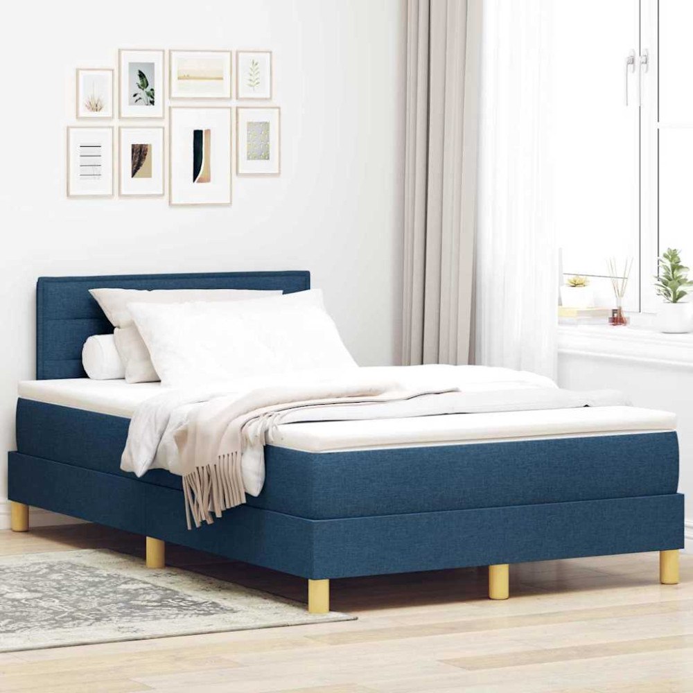 vidaXL Kontinentalsäng med madrass med madrass Blå 120 x 190 cm tyg