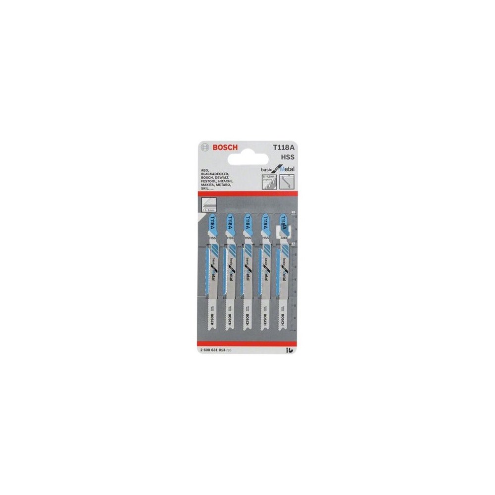 Bosch Group Bosch basic for Metal T 118 A - sticksågblad - för tunn metallplåt - 5 delar