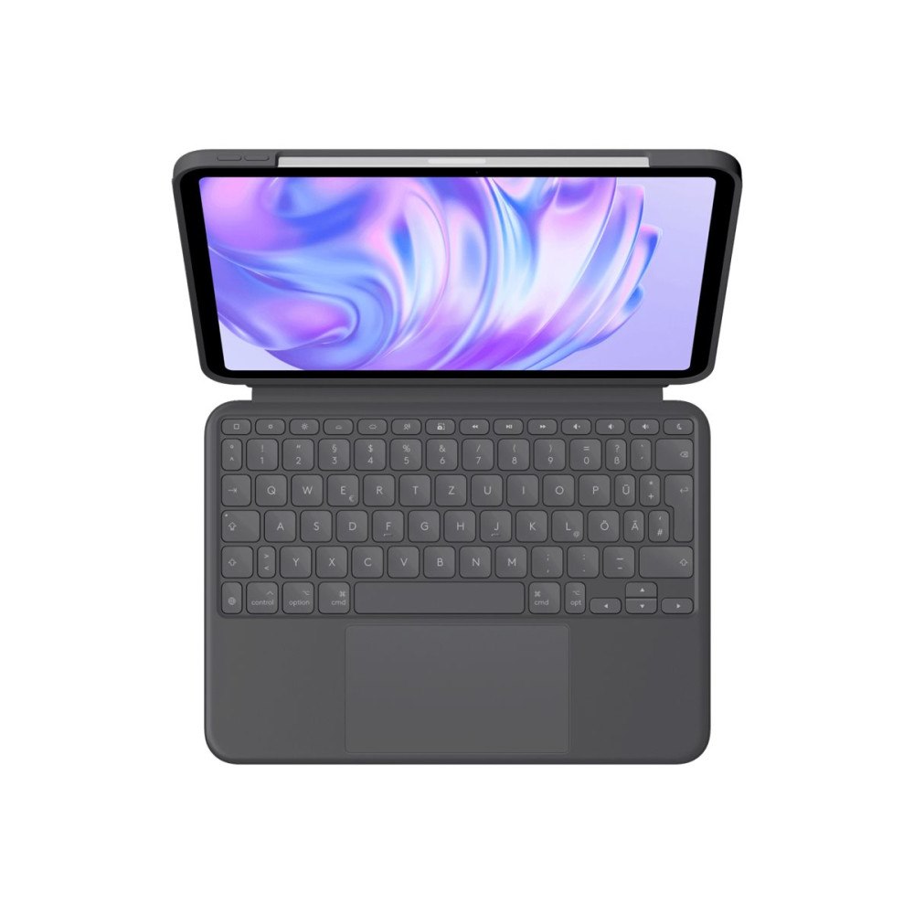Logitech Logitech Combo Touch - tangentbord och foliefodral - med pekdyna - QWERTZ - tysk - grafit Inmatningsenhet