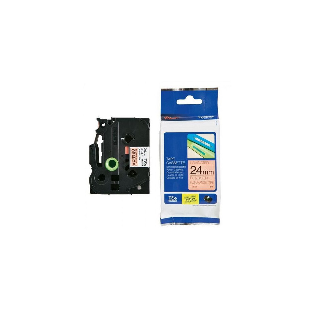 Brother Tape BROTHER TZEB51 24mm svart på orang