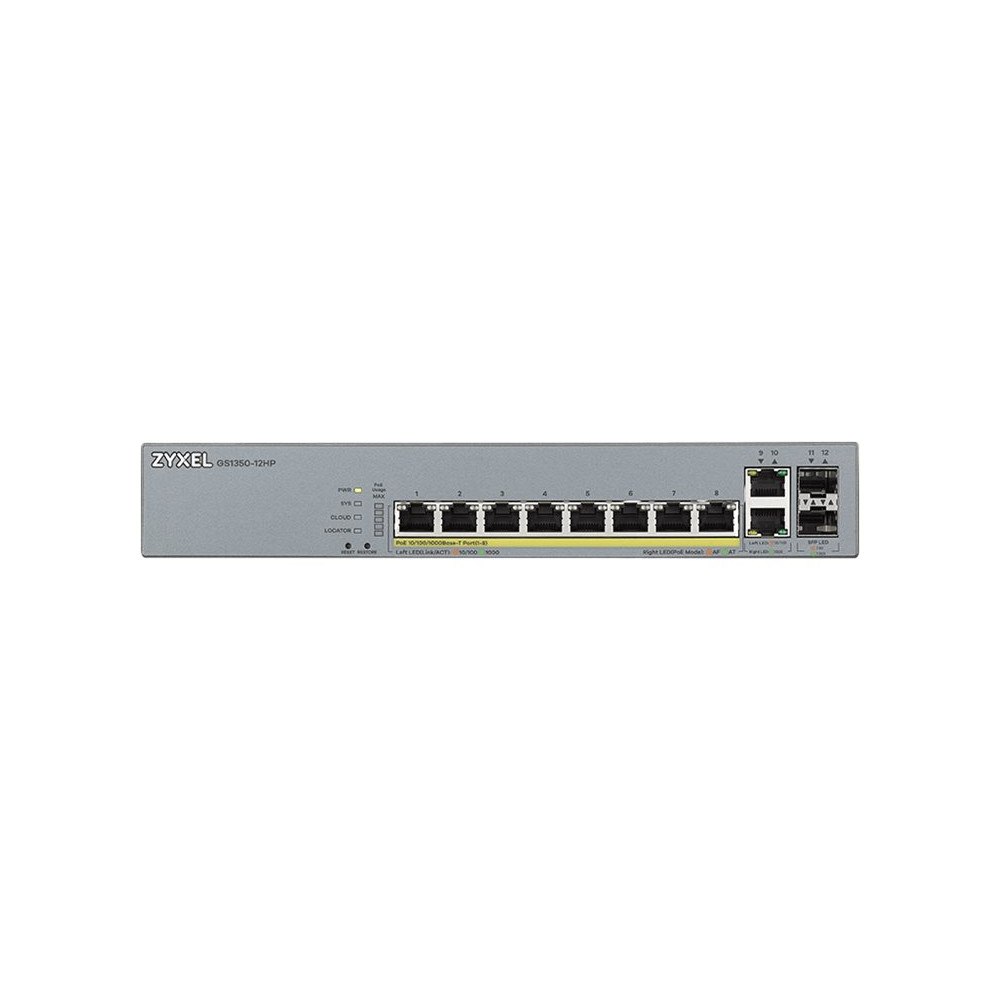ZyXEL Communications Zyxel GS1350-12HP - switch - 8 portar - smart - rackmonterbar