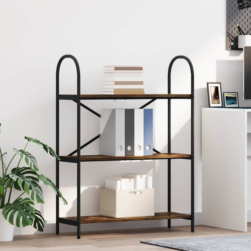 vidaXL Hyllsystem Rökfärgad ek 80 x 30 x 109 cm Konstruerat trä