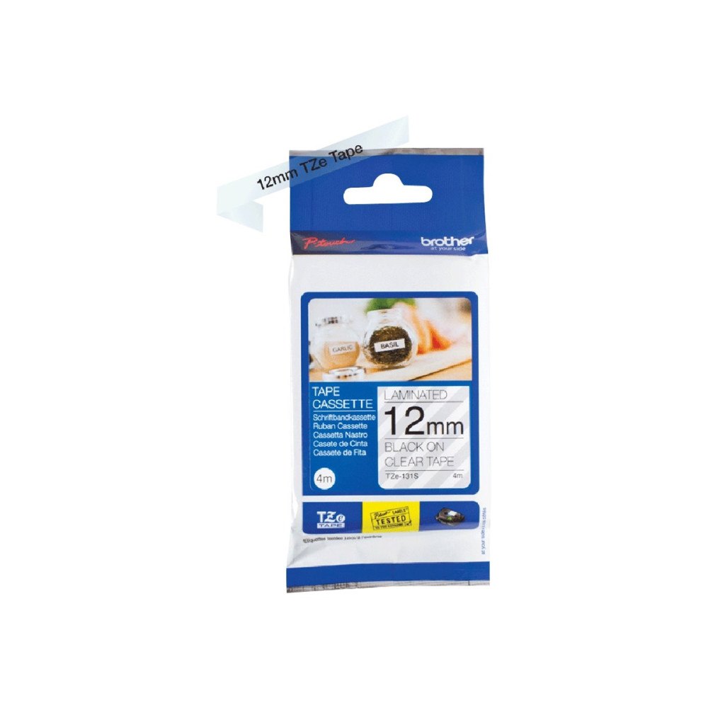 Brother Brother TZe-131S - bandlaminat - 1 kassett(er) - Rulle (1,2 cm x 4 m)