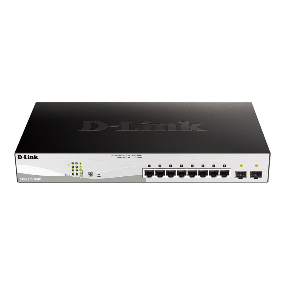 D-Link D-Link DGS 1210-10MP - switch - 10 portar - smart - rackmonterbar