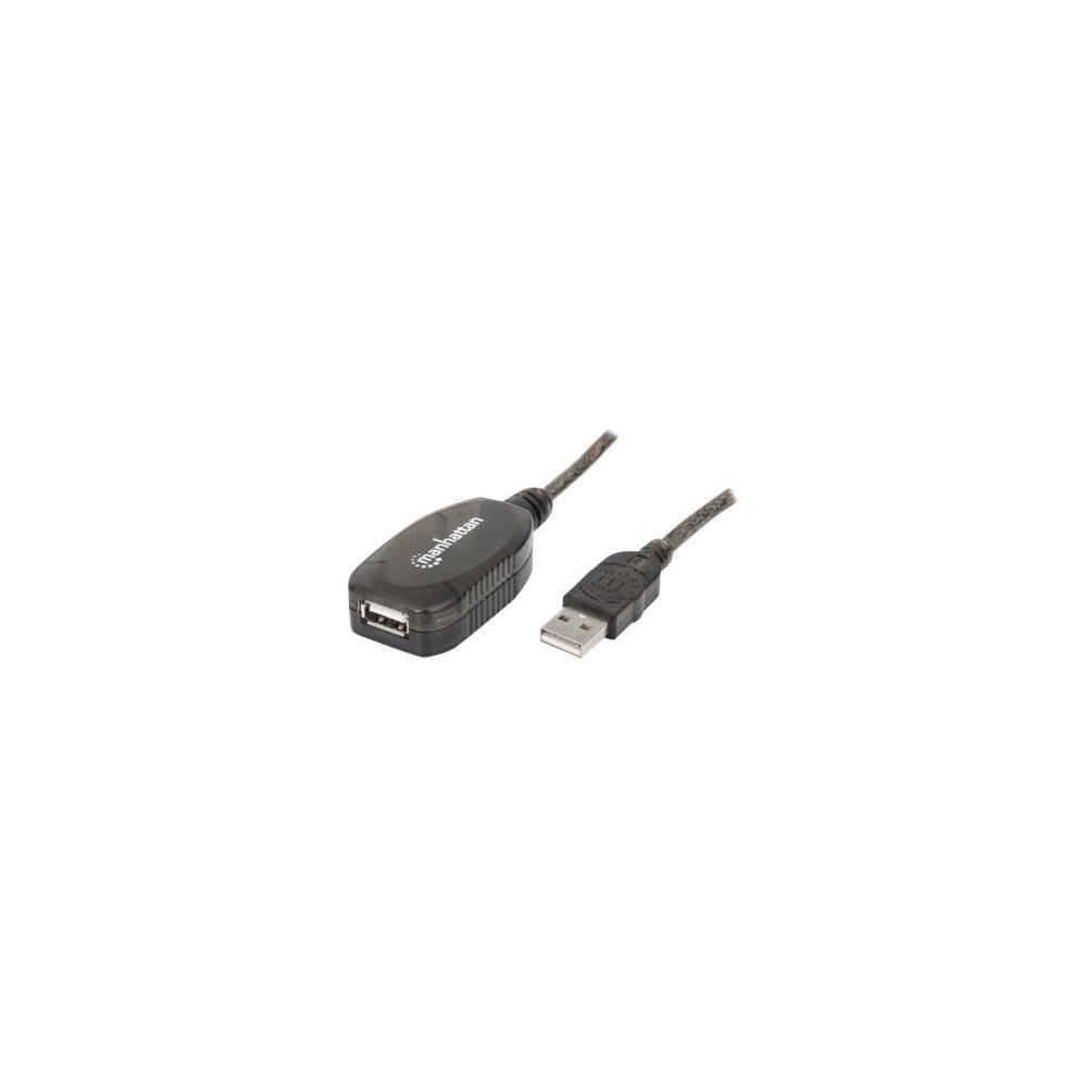 Manhattan Manhattan USB-A to USB-A Extension Cable, 20m, Male to Female, Active, 480 Mbps (USB 2.0), Daisy-Chainable, Built In Rep...
