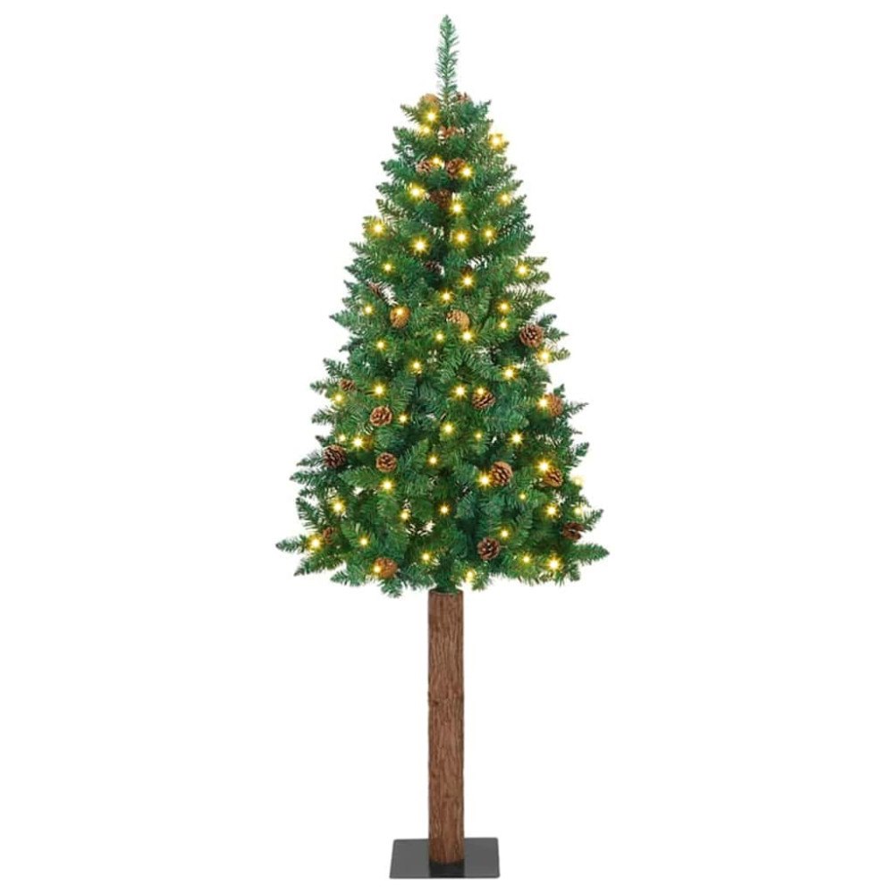 vidaXL Smal julgran med 300 LED-lampor Grön 180 cm PVC och solid furu