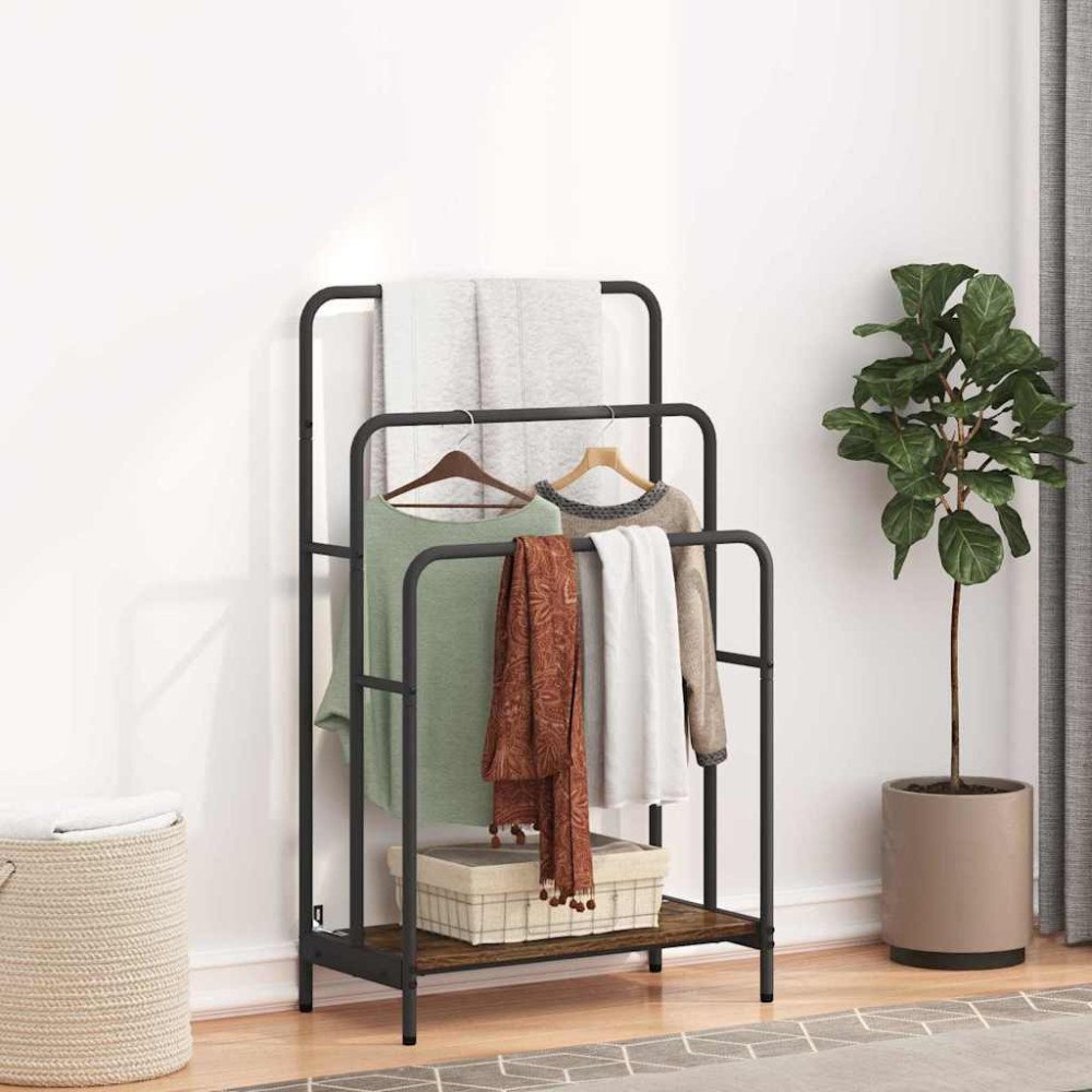 vidaXL Klädställning Rökt ek 60 x 30 x 100.5 cm Konstruerat trä