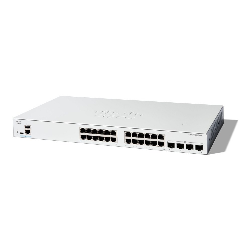 Cisco Systems Cisco Catalyst 1300-24T-4G - switch - 24 portar - Administrerad - rackmonterbar