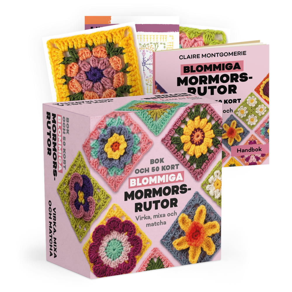 Claire Montgomerie Blommiga mormorsrutor - Bok och 50 kort: Virka, mixa och matcha (bok)