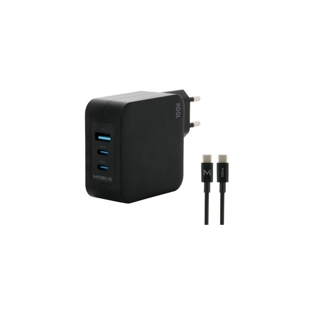 MOBILIS Mobilis strömadapter - snabb, gan - USB, 2 x USB-C - 100 Watt