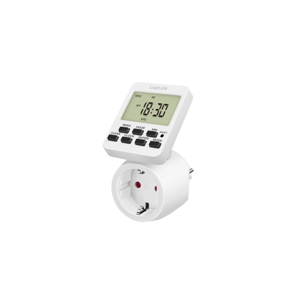LogiLink LogiLink ET0014, Daglig timer/veckotimer, Vit, Digital, LCD,...