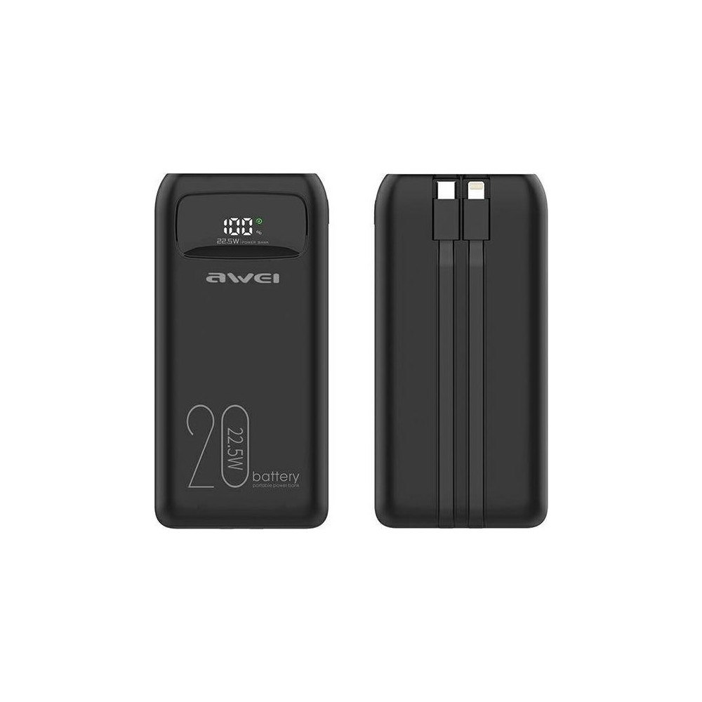 Awei Awei AWEI PowerBank P169K 20000mAh 22,5W svart/svart skärm +...