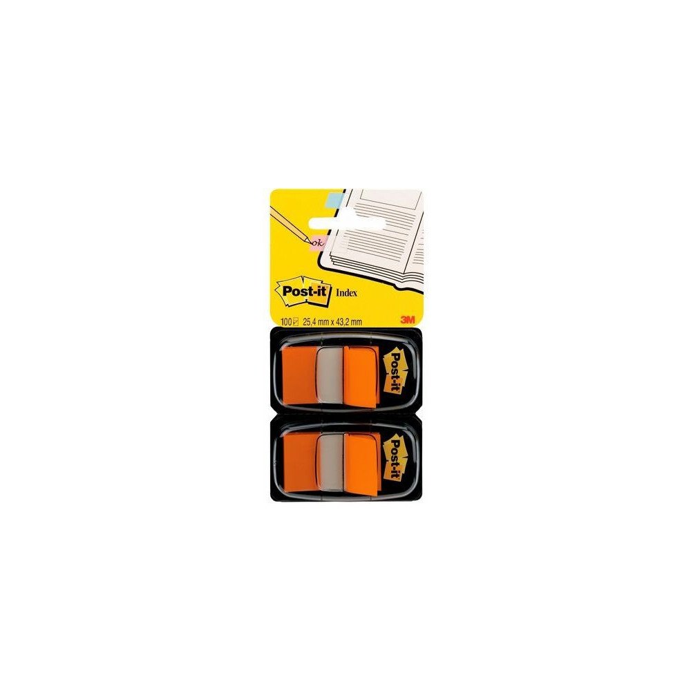 3M Indeksfaner, Post-it Index, medium, i dobbeltpakke, orange,...