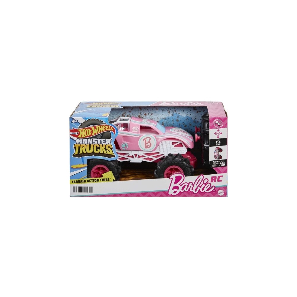 Hot Wheels Hot Wheels RC-bilar, fjärrstyrd Barbie-monstertruck i skala...