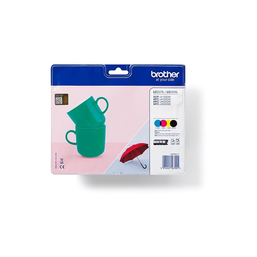 Brother Brother LC227XL/225XL - 4-pack - svart, gul, cyan, magenta - original - bläckpatron