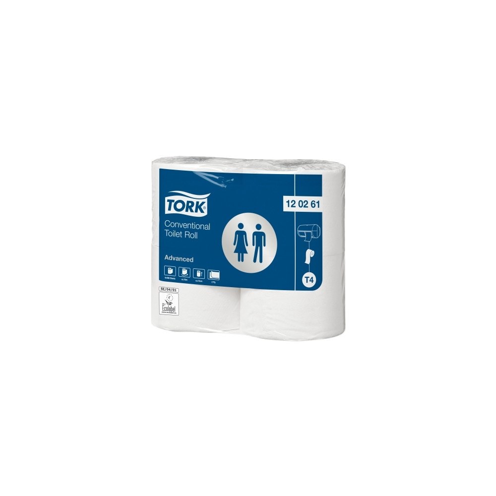 TORK Tork Advanced T4 - toalettpapper - 496 ark - rulle - 69.4 cm - vit (paket om 4)