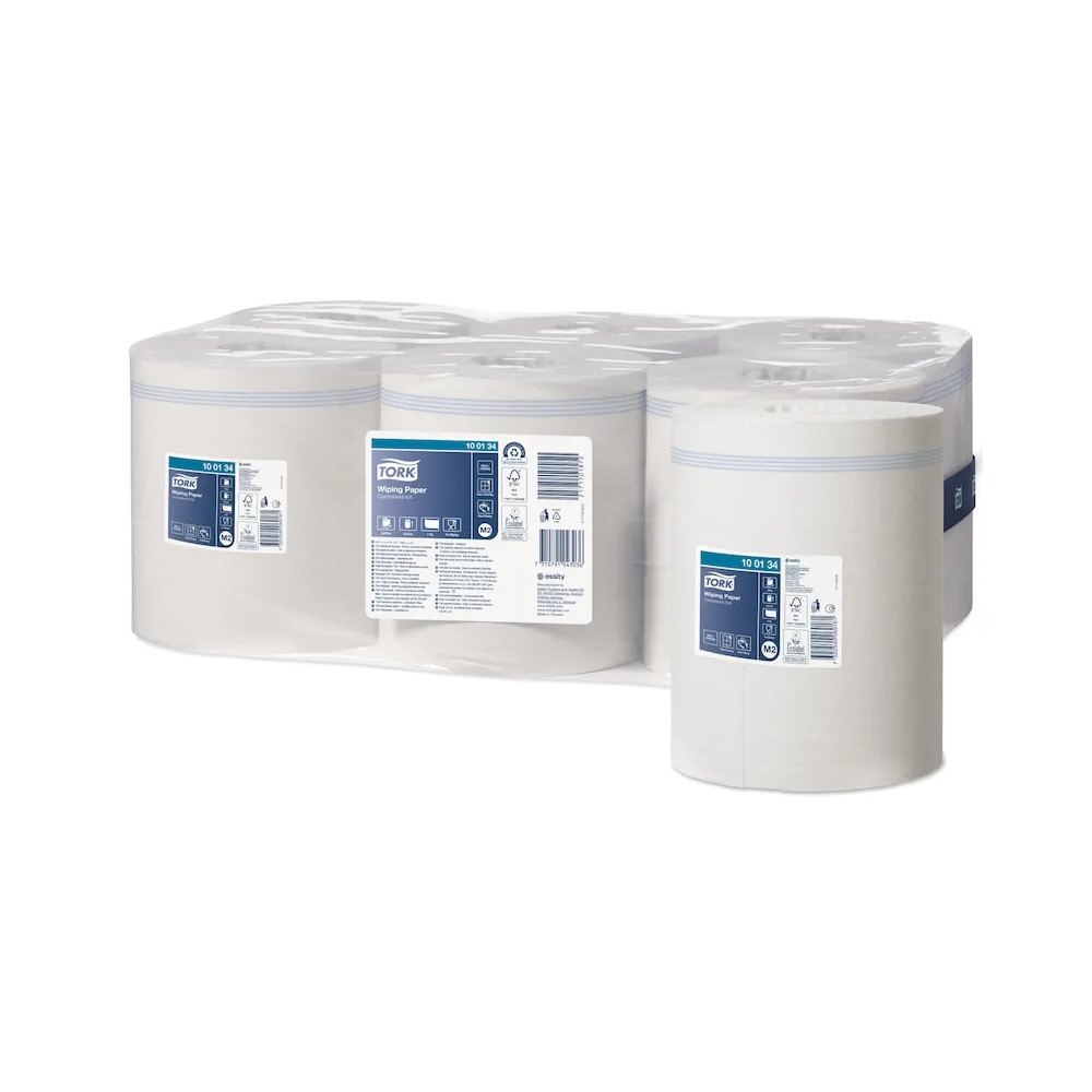 TORK Tork Advanced Wiper 415 - rengöringshandduk - orörda fuktköttsfiber, papper - vit - paket med 6