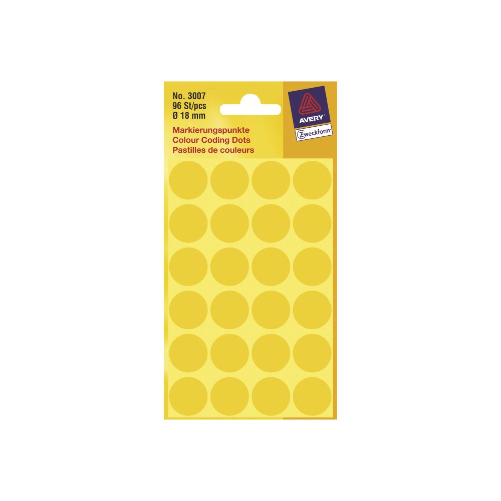 AVERY Avery Zweckform - runda etiketter - 96 etikett (er) - 18 mm rund