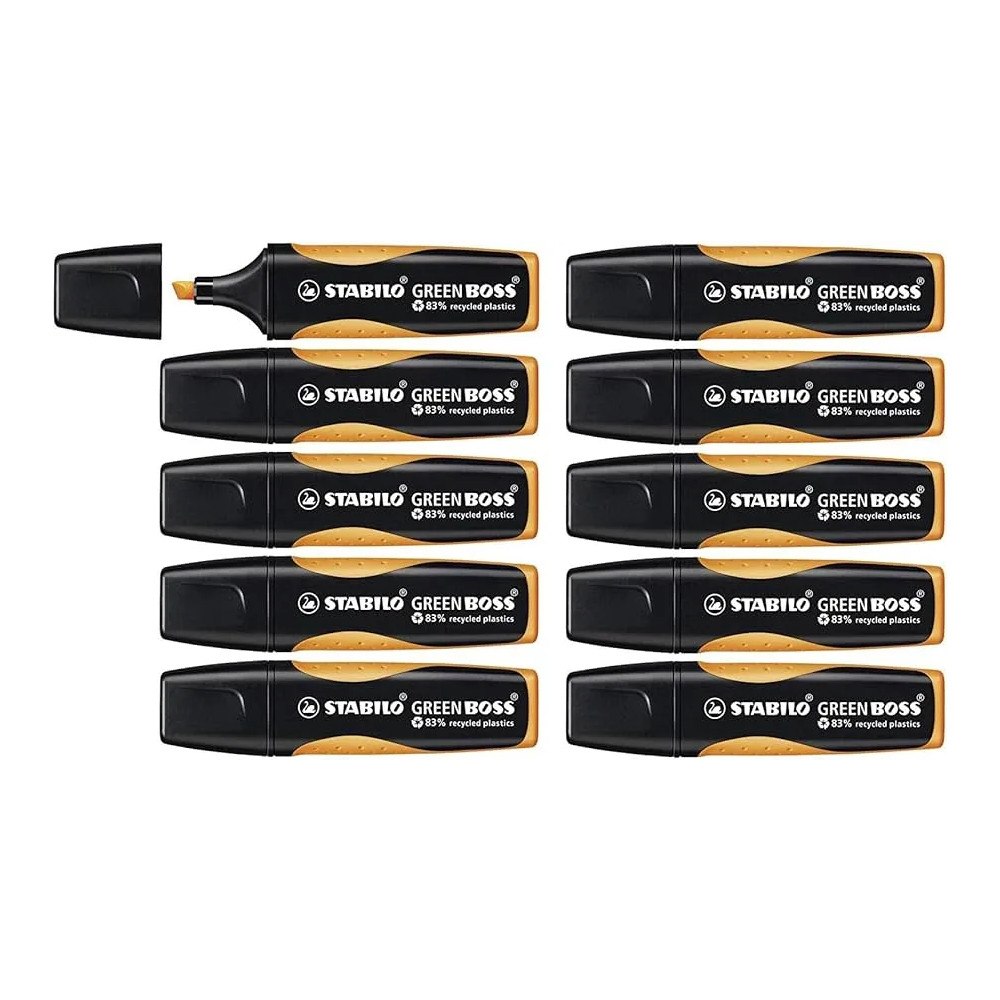 STABILO STABILO GREEN BOSS, 1 styck, Orange, Mejselspets, Svart, Ora...