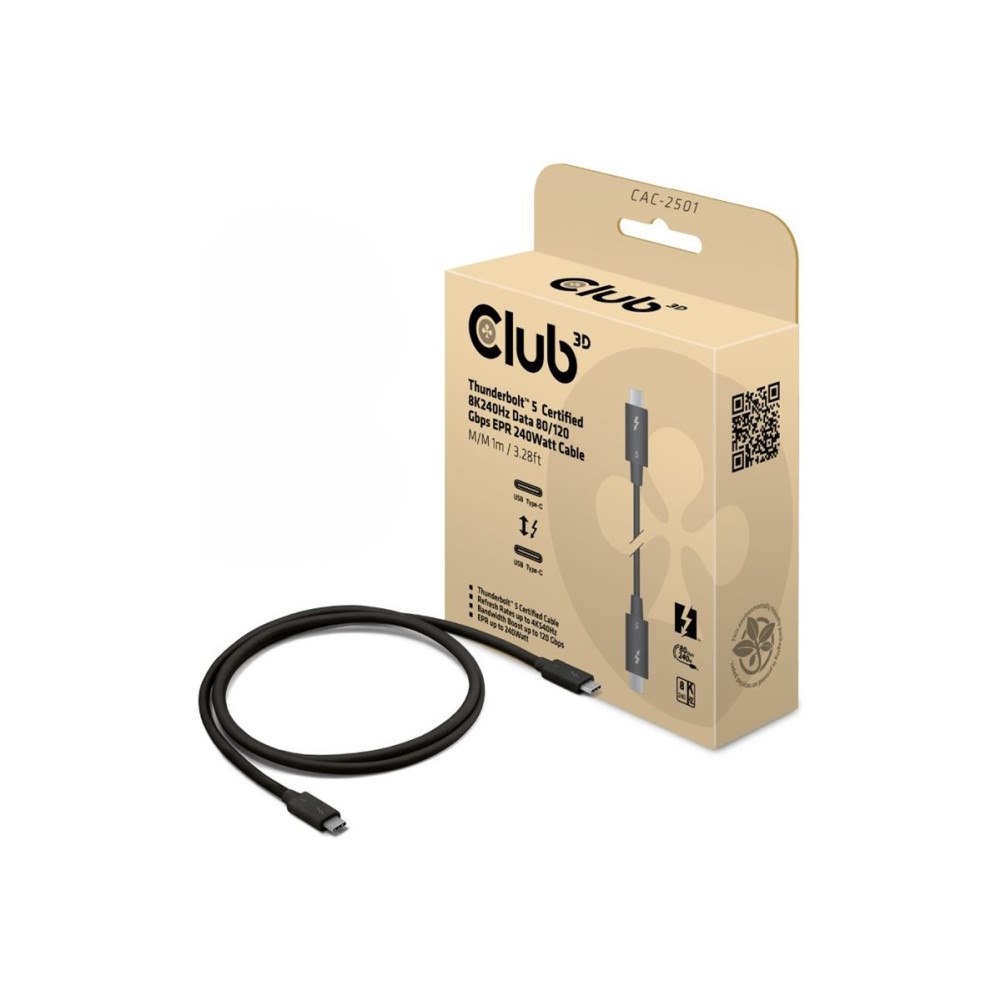 Club-3d Club 3D - USB typ C-kabel - 24 pin USB-C till 24 pin USB-C - 1 m