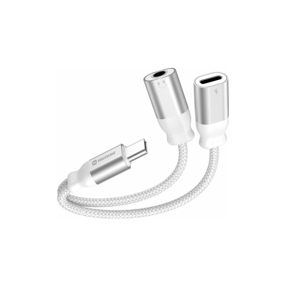 SWISSTEN Swissten Textile USB-C / USB-C / Aux 3.5mm Charging Audio Ad...