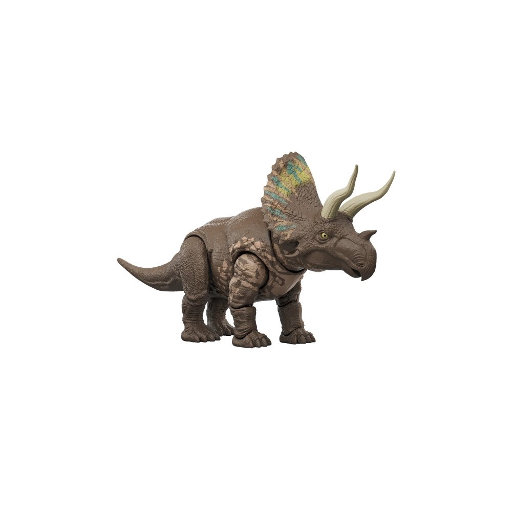 MATTEL Jurassic World GIGANTIC THRASHERS Eotriceratops, 4 År, Brun,...