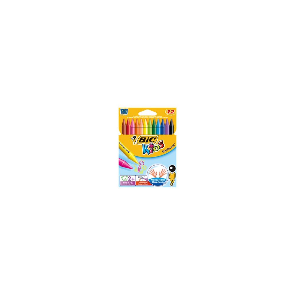 BIC BIC KiDS Plastidecor - färgkrita - sorterade lysande färger (paket om 12)