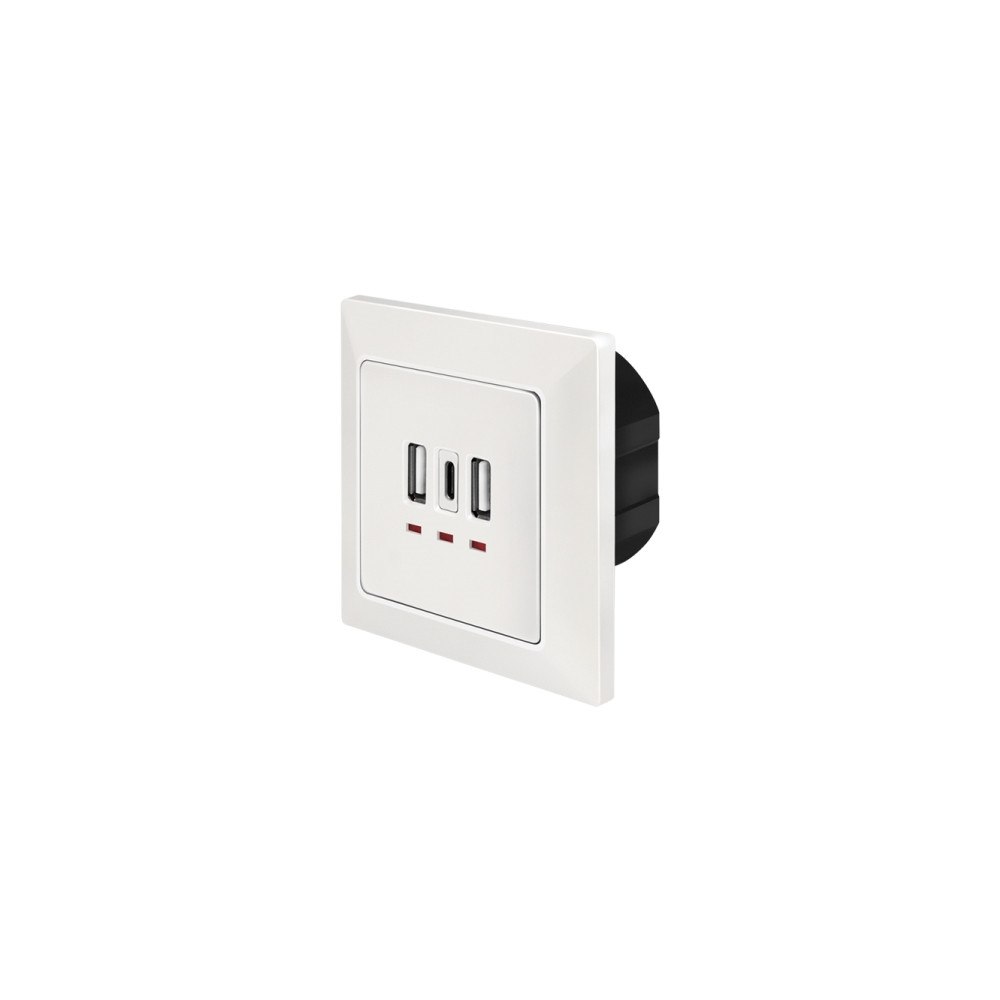 LogiLink LogiLink PA0254, 2 x USB A + 1 x USB C, Vit, 230 V, 50 hz, 5...