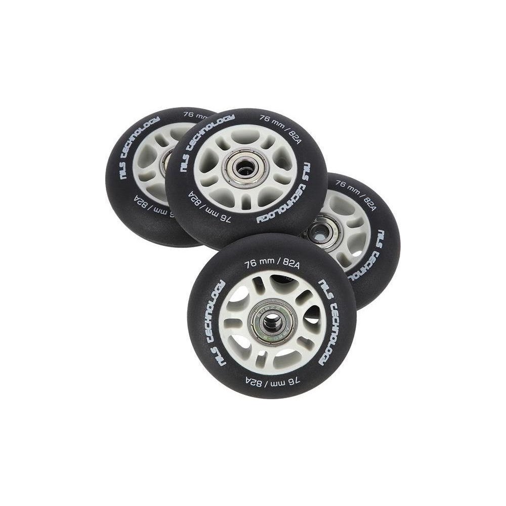 NILS eXtreme Nils Extreme PU 76x24 82A svart MATOWE (4 szt.) + ABEC-9 (8...