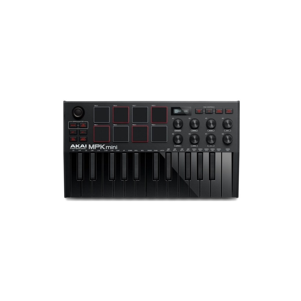 Akai Akai MPK Mini MK3, 25 provsmakare, Knapper, Dreje, Sort, Sor...