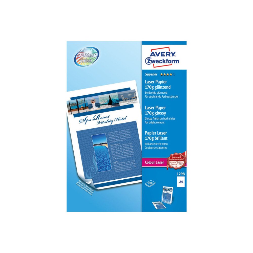 AVERY Avery Zweckform Superior Colour Laser Paper 1298 - fotopapper - blank - 200 ark - A4 - 170 g/m²