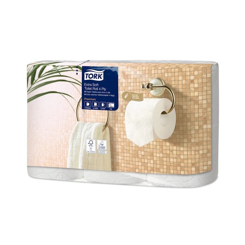 TORK Toalettpapper Tork Premium Extra Soft 4-lagers L18.8mxW9cm F...