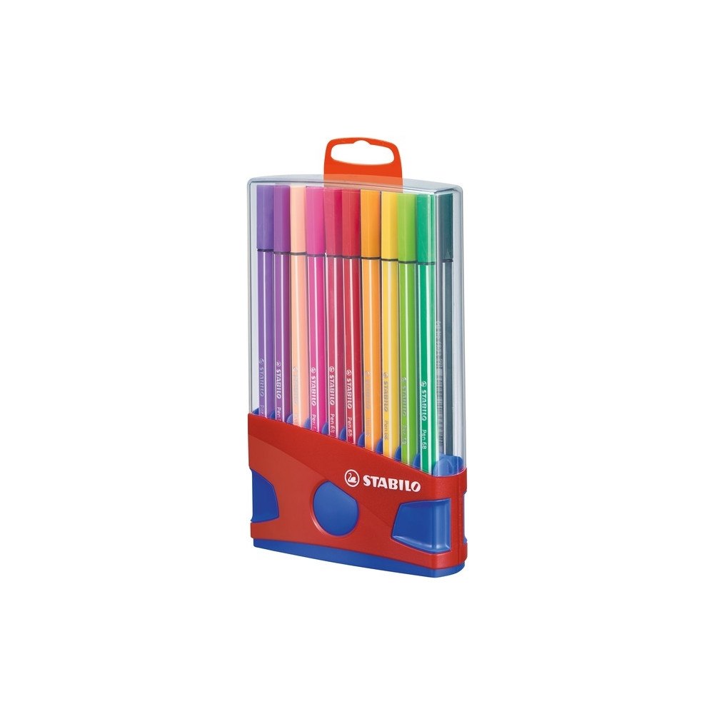 STABILO STABILO Pen 68, 20 färger, Multifärg, Rundad spets, 1 mm, Mu...