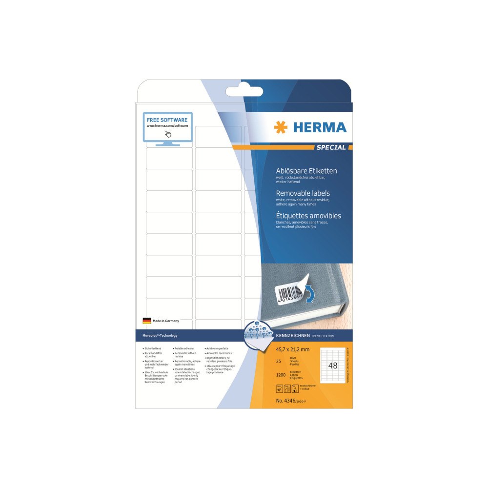 HERMA HERMA Special - etiketter - matt - 1200 etikett (er) - 45.7 x 21.2 mm