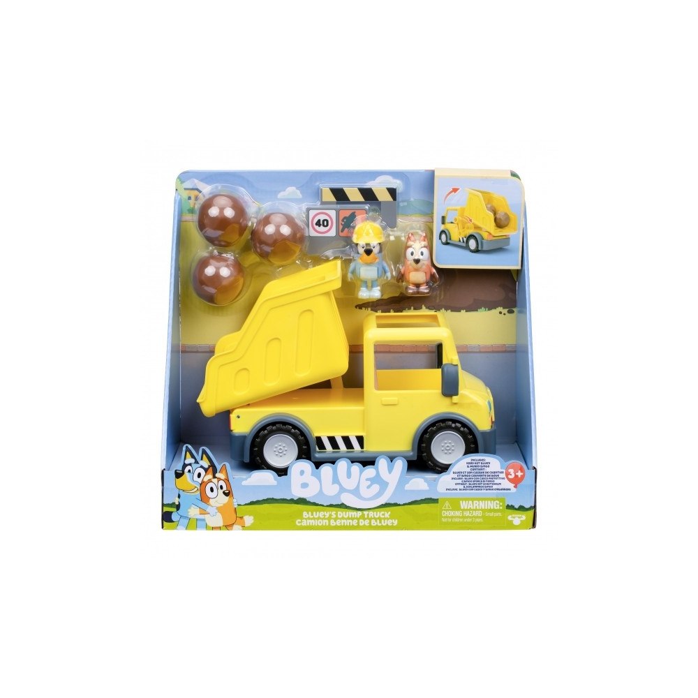 Bluey Blueys Tippvagn med exklusiva Hard-Hat Bluey och Muddy Bingo...