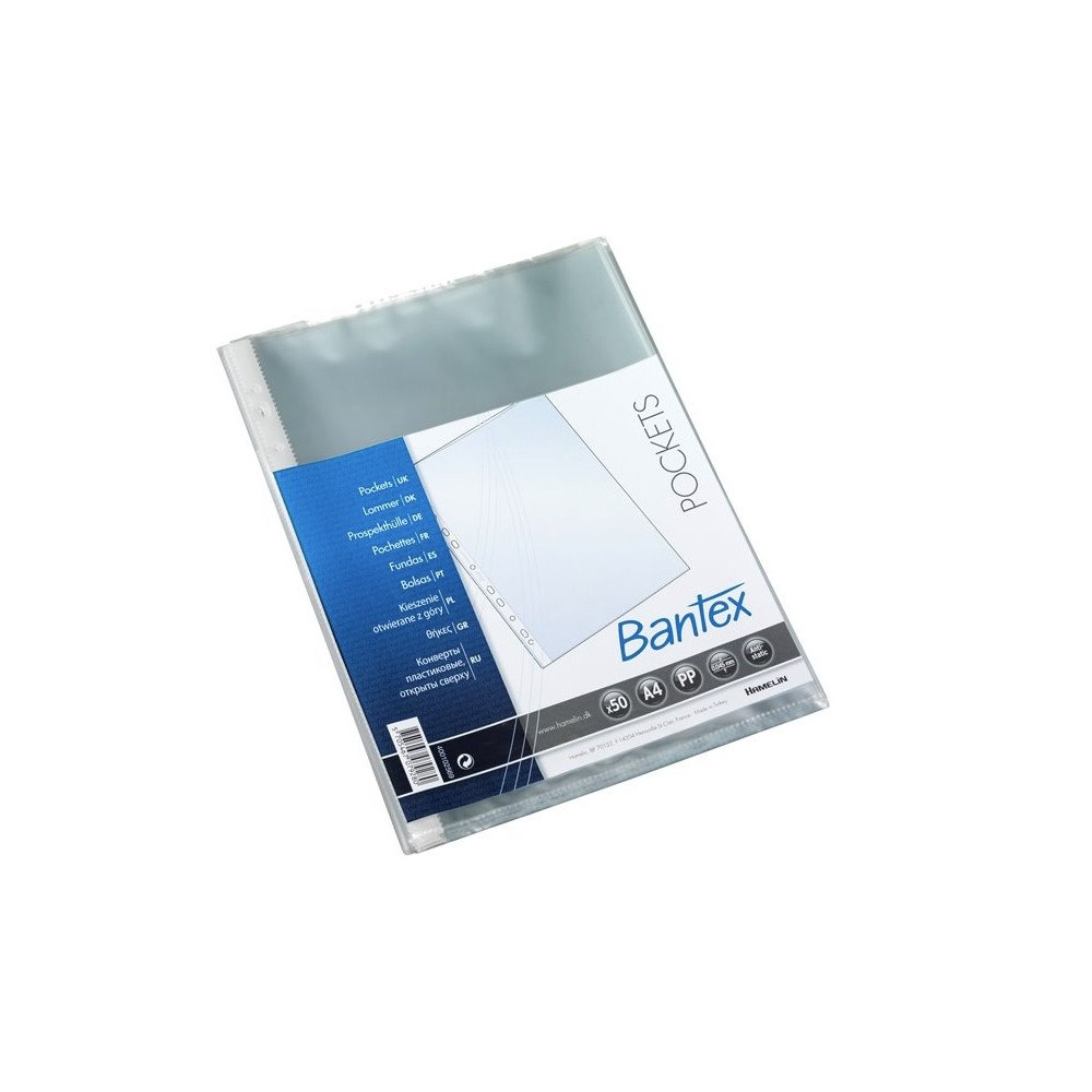 BANTEX Fickor Bantex med öppning i toppen 0,04 mm transparent PP