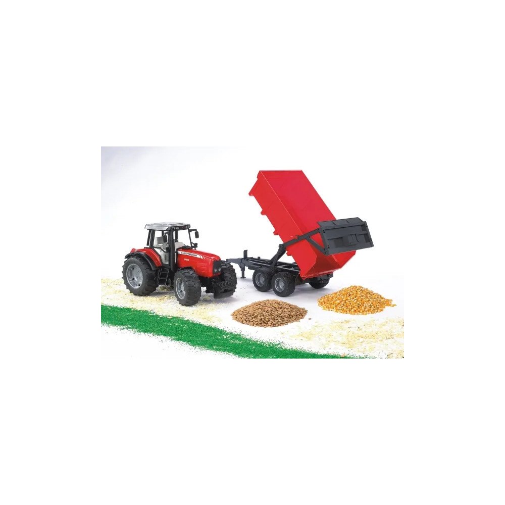 Bruder Bruder Massey Ferguson 7480 tractor with tipping trailer toy