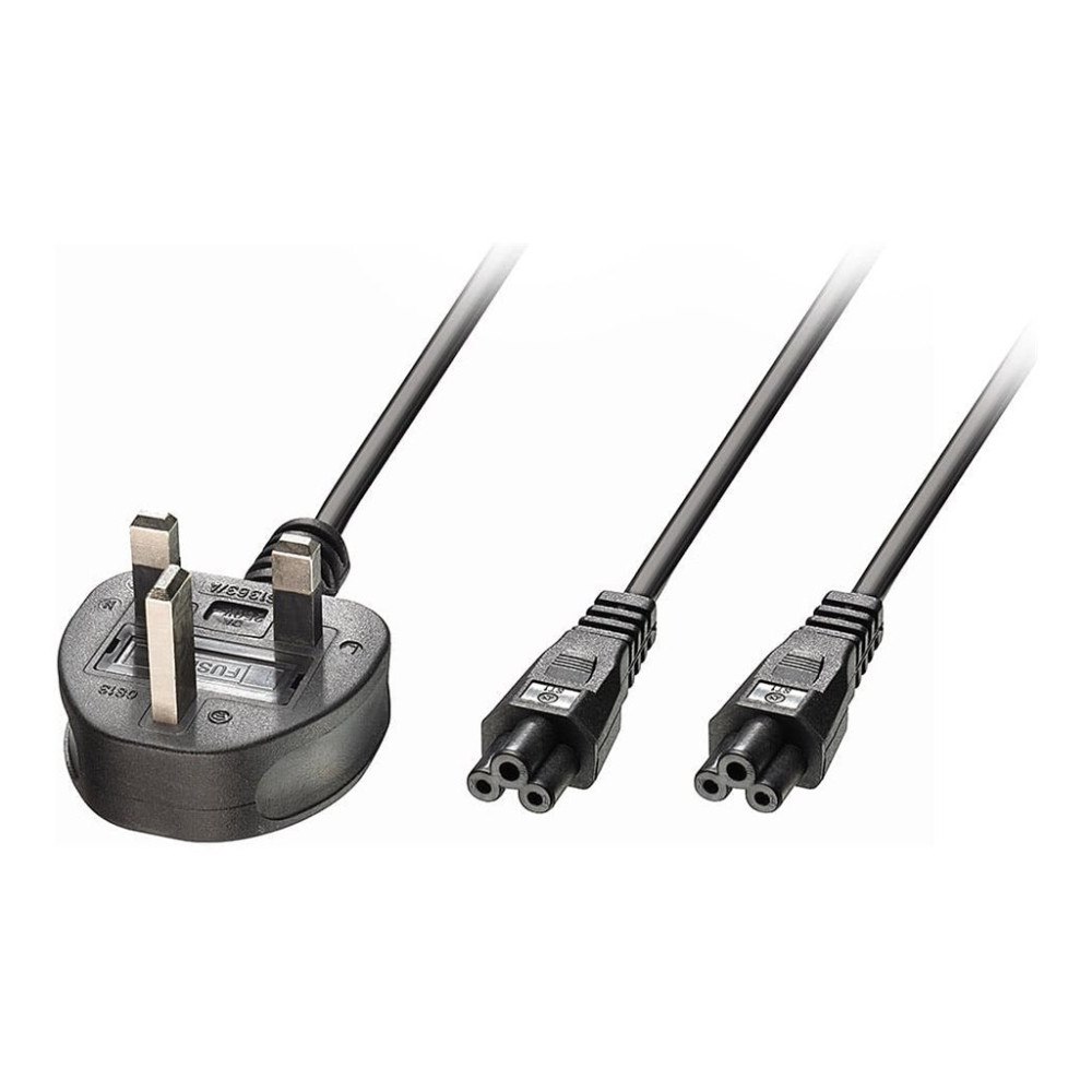 Lindy Lindy - strömdelare - IEC 60320 C5 till BS 1363A - 2.5 m