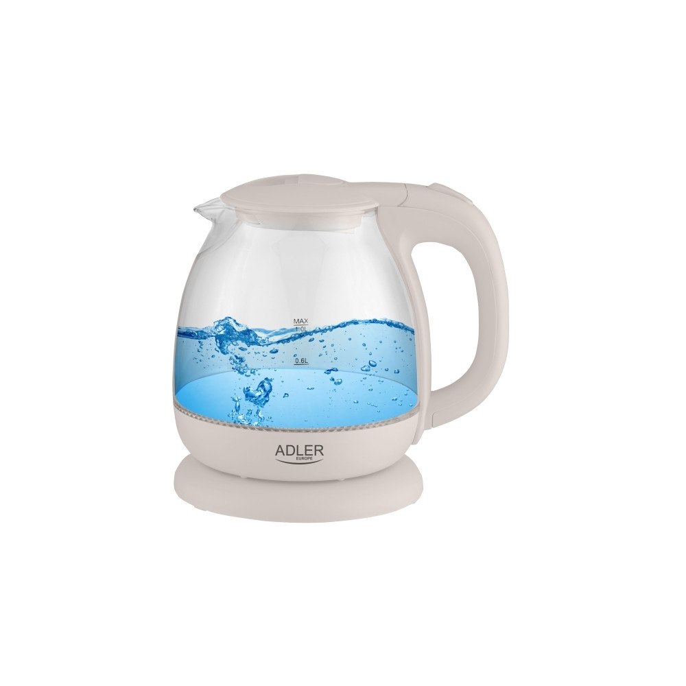ADLER Adler AD 1283C, 1 l, 900 W, Gräddfärgad, Glas, Vattennivå in...