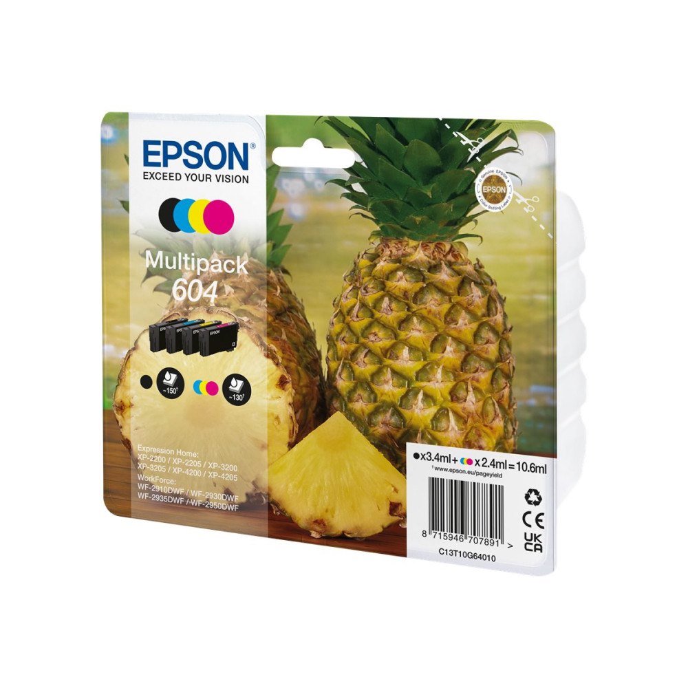 EPSON Epson 604 Multipack - 4-pack - svart, cyan, magenta, gul - original - bläckpatron