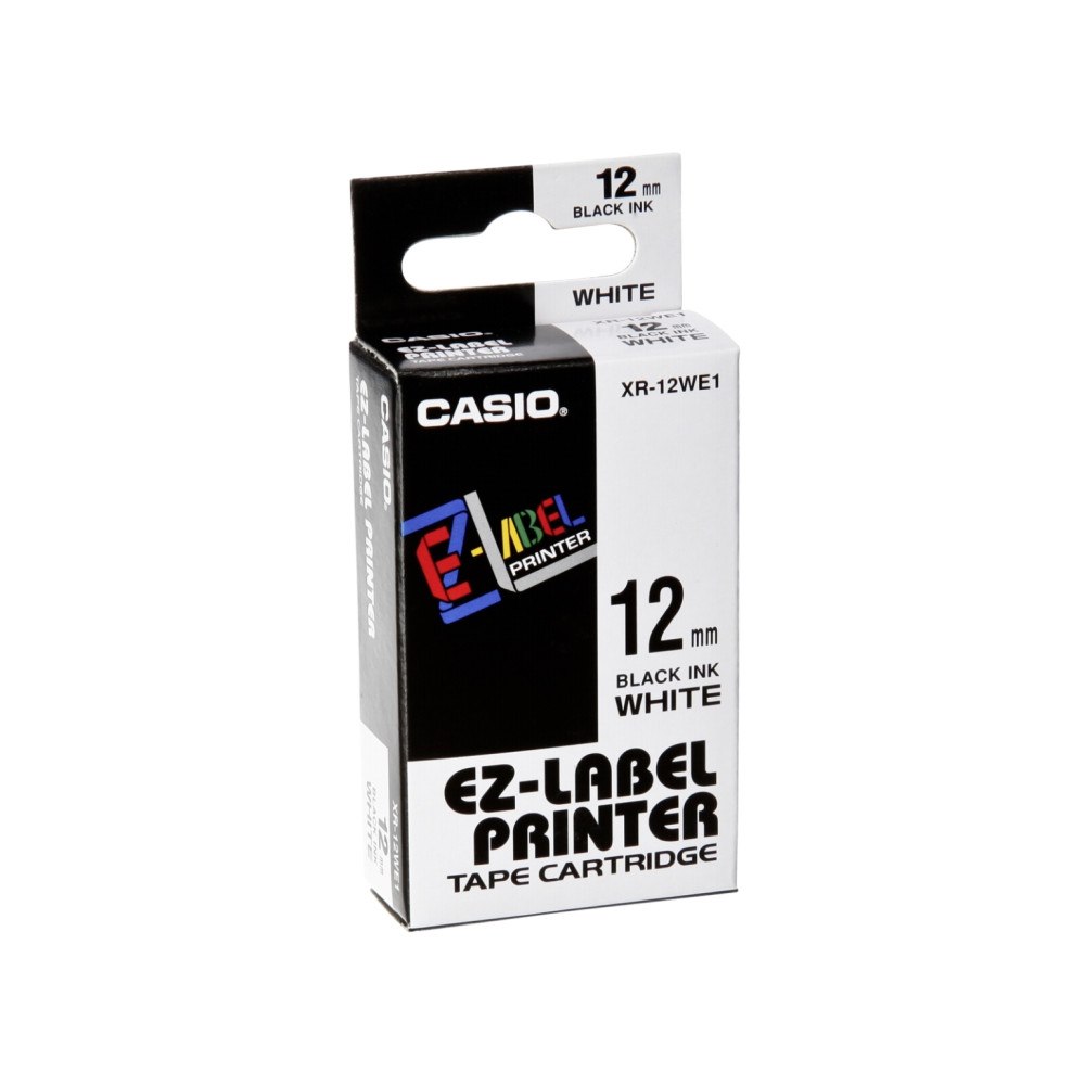 Casio Casio XR-12WE1 - etiketttejp - 1 kassett(er) - Rulle (1,2 cm x 8 m)